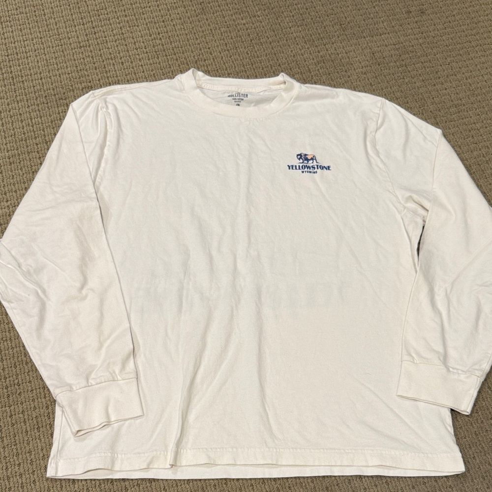 Hollister New Yellowstone old faithful White Long Sleeve Shirt  size XL
